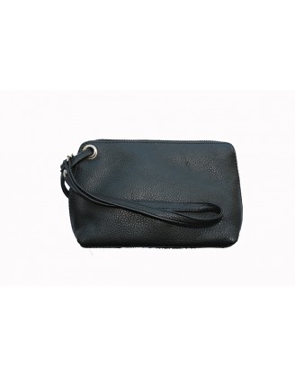 Small black leather bag